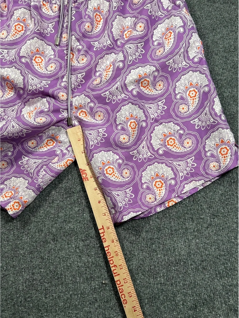 Peter Millar Men's Purple Paisley Pattern Swim Shorts Size M